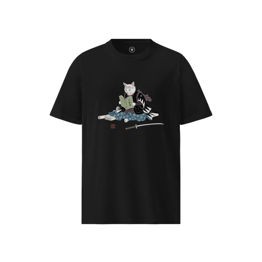 Samurai Cat & The Book of Five Rings Unisex Organic T-shirt