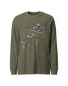 Samurai Cats Pickleball Japanese Ukiyo-e Unisex Long Sleeve Tee