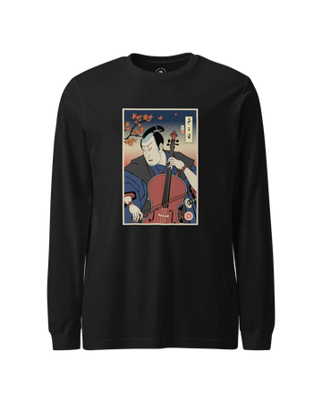 Samurai Cello Player Music Ukiyo-e Unisex Long Sleeve Tee