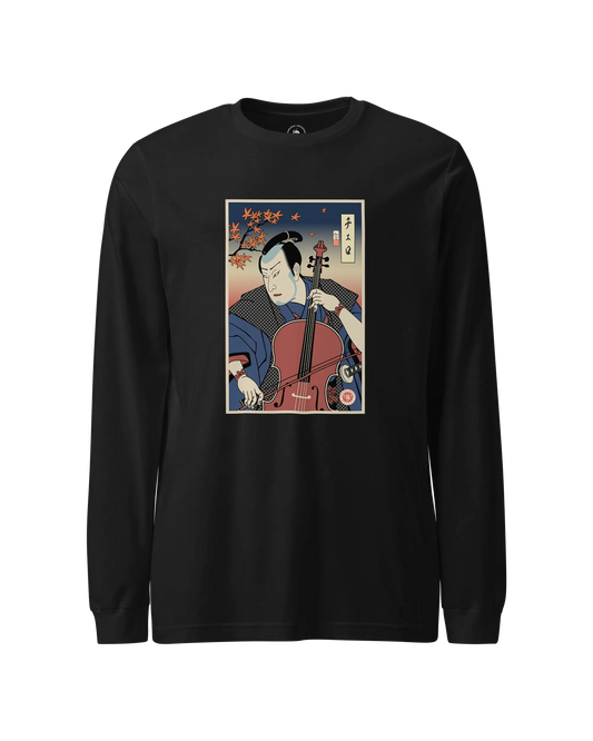 Samurai Cello Player Music Ukiyo-e Unisex Long Sleeve Tee