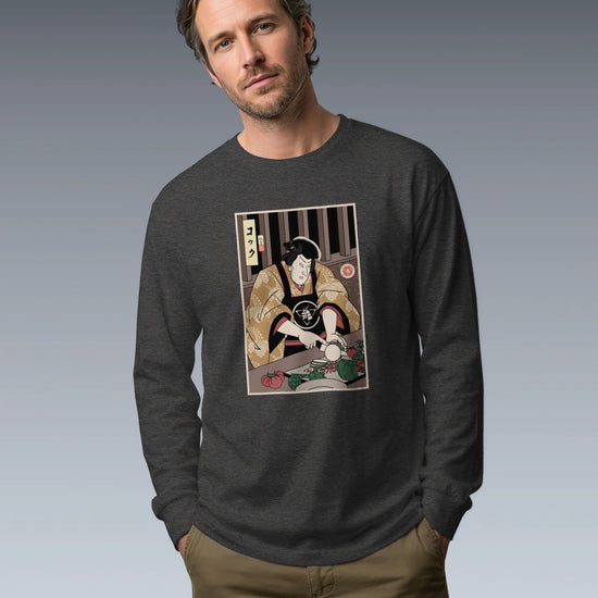 Samurai Chef 2 Cook Dish Ukiyo-e Unisex Long Sleeve Tee - Samurai Original