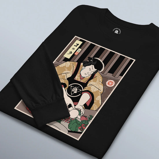 Samurai Chef 2 Cook Dish Ukiyo-e Unisex Long Sleeve Tee - Samurai Original