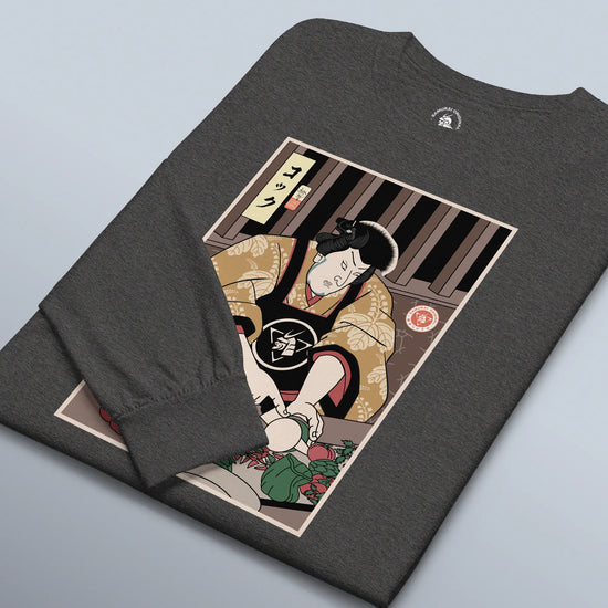 Samurai Chef 2 Cook Dish Ukiyo-e Unisex Long Sleeve Tee - Samurai Original