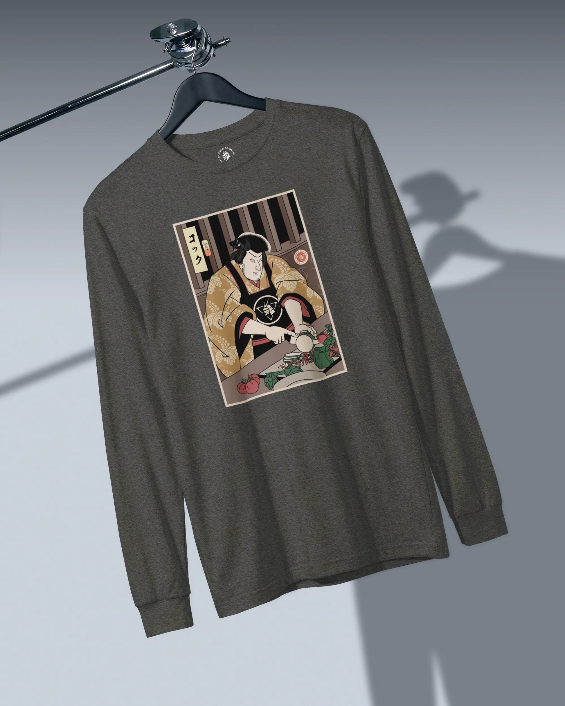 Samurai Chef 2 Cook Dish Ukiyo-e Unisex Long Sleeve Tee - Samurai Original