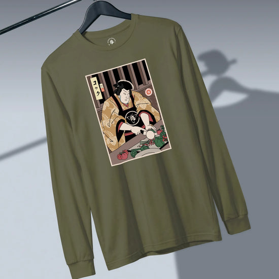 Samurai Chef 2 Cook Dish Ukiyo-e Unisex Long Sleeve Tee - Samurai Original