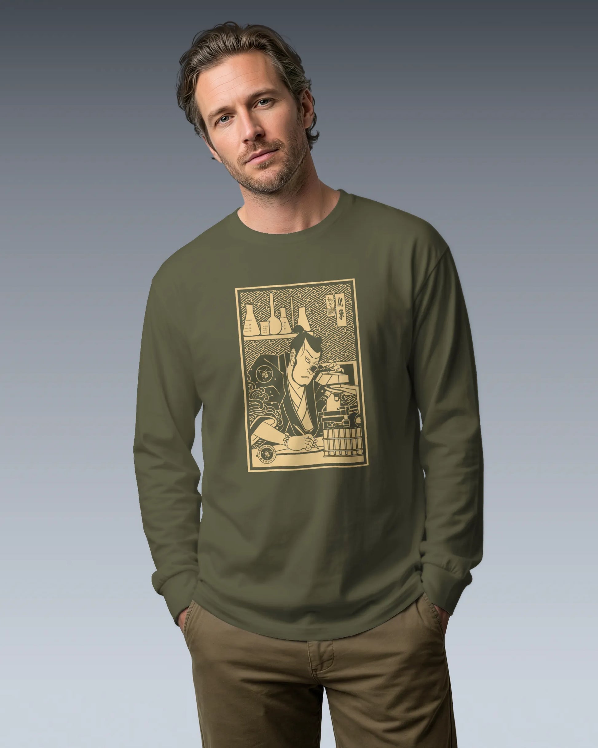 Samurai Chemistry Natural Science Ukiyo-e Unisex Long Sleeve Tee - Samurai Original