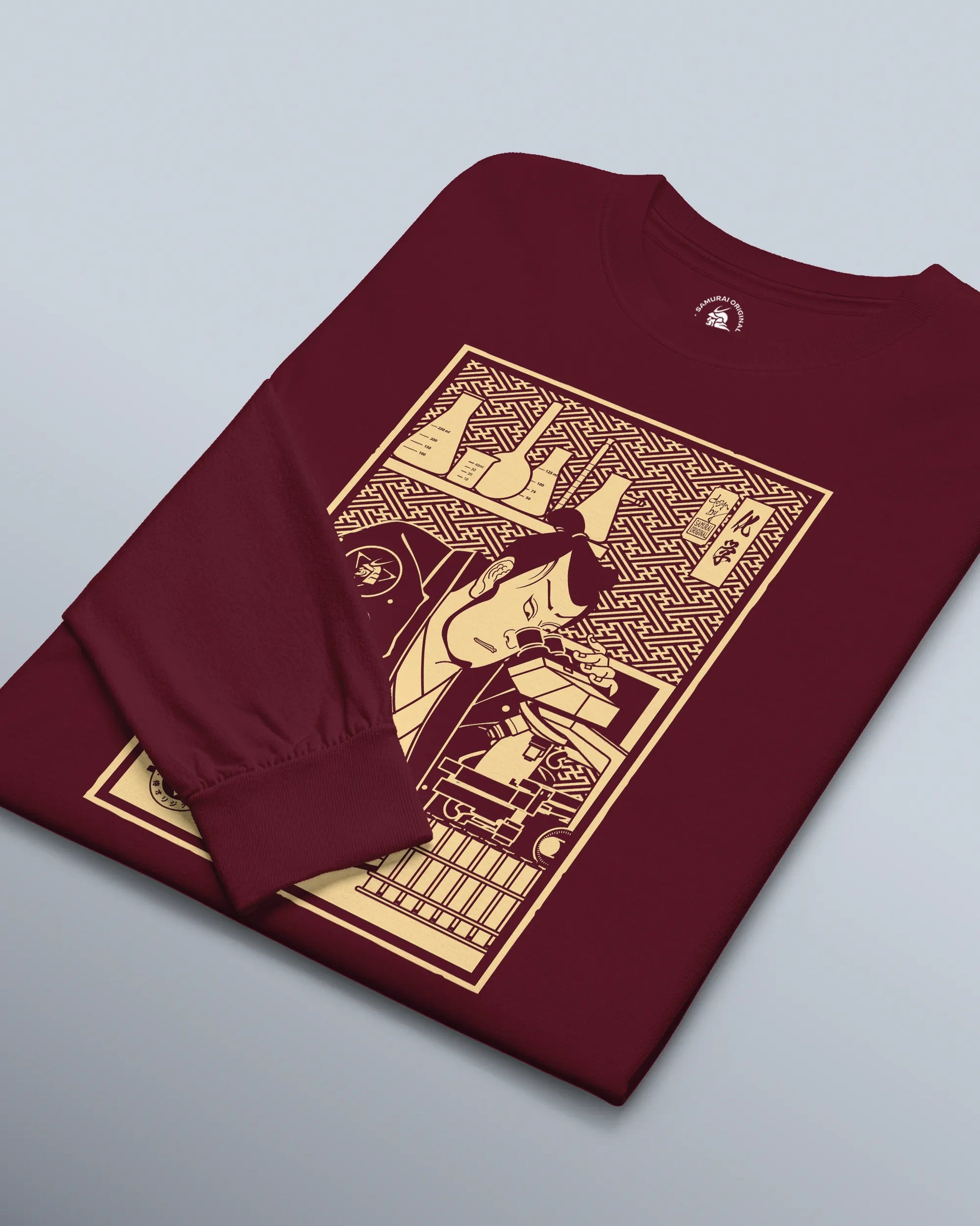 Samurai Chemistry Natural Science Ukiyo-e Unisex Long Sleeve Tee - Samurai Original