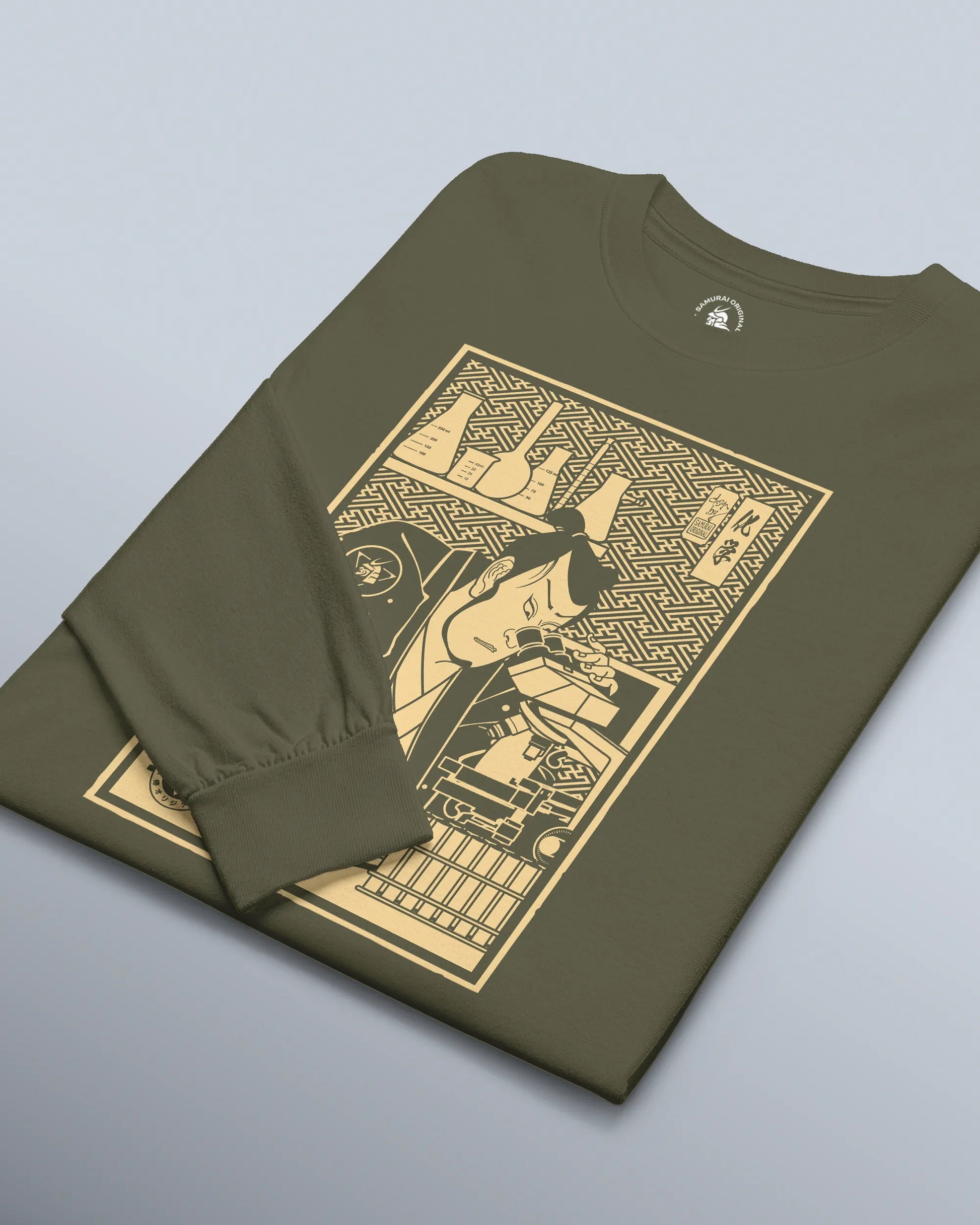 Samurai Chemistry Natural Science Ukiyo-e Unisex Long Sleeve Tee - Samurai Original