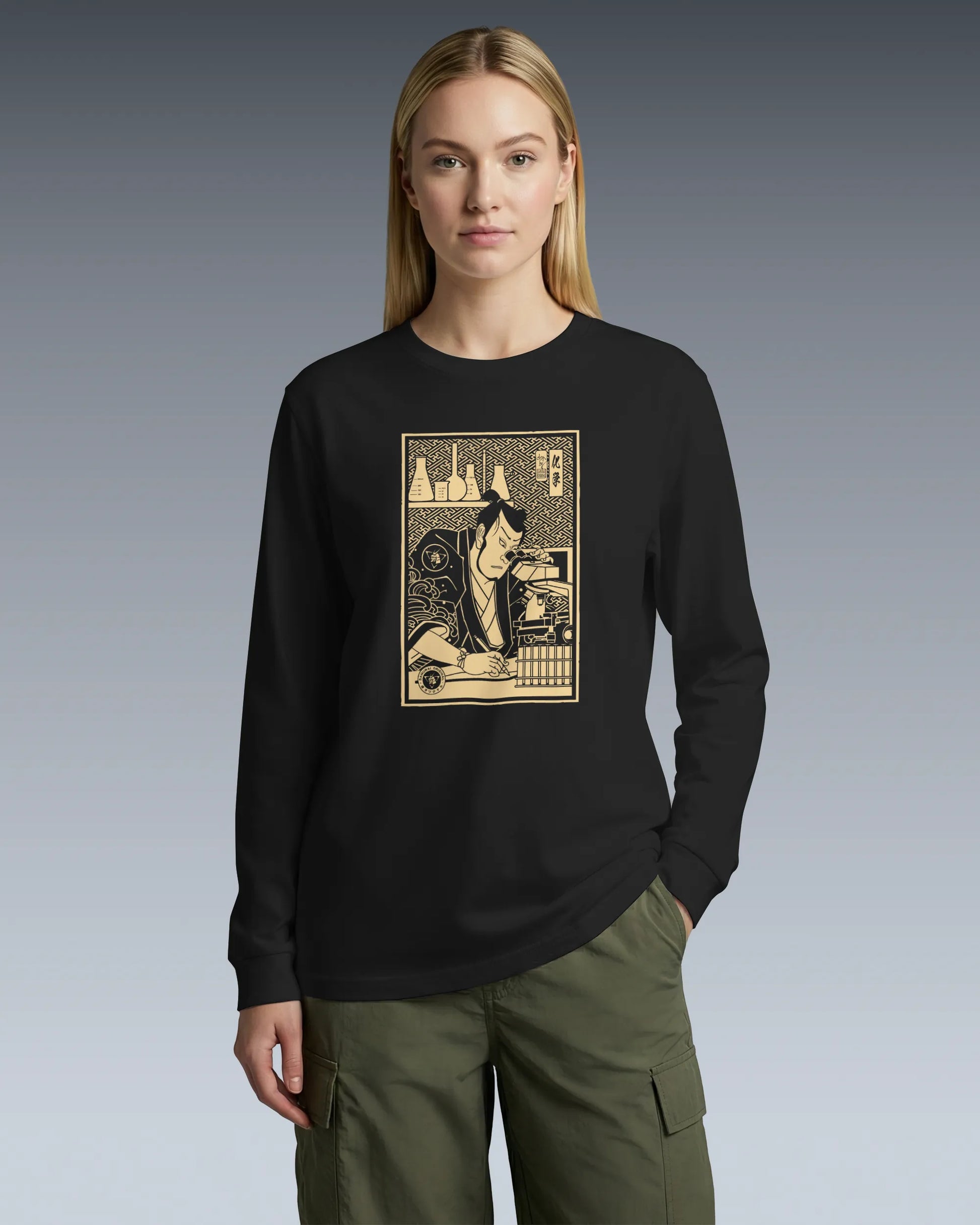 Samurai Chemistry Natural Science Ukiyo-e Unisex Long Sleeve Tee - Samurai Original
