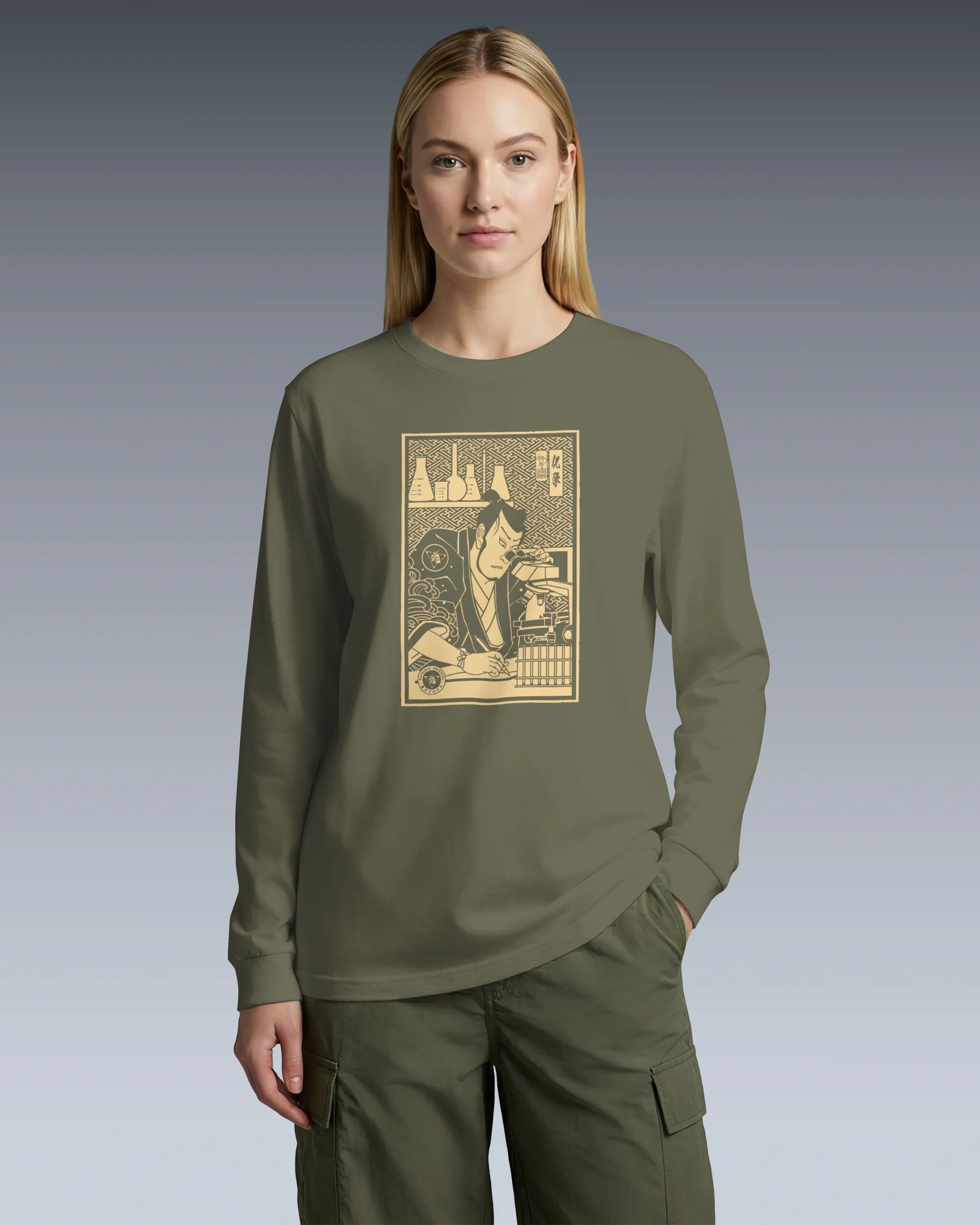 Samurai Chemistry Natural Science Ukiyo-e Unisex Long Sleeve Tee - Samurai Original