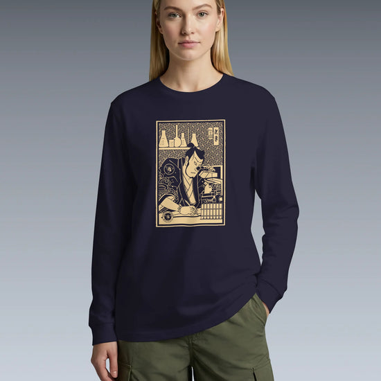 Samurai Chemistry Natural Science Ukiyo-e Unisex Long Sleeve Tee - Samurai Original