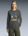 Samurai Chopper Motorcycle Ukiyo-e Unisex Long Sleeve Tee
