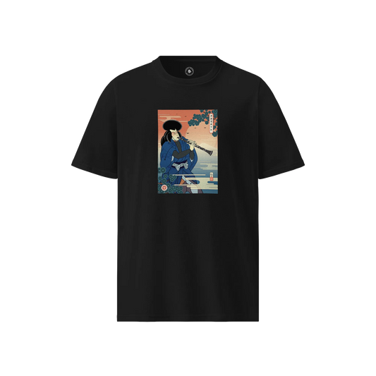 Samurai Clarinet Music Ukiyo-e Unisex organic t-shirt