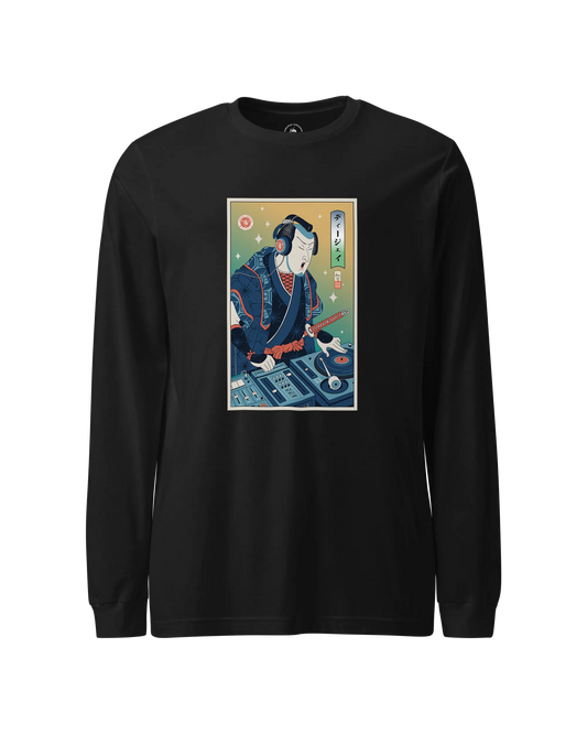 Samurai DJ Turntable Music Ukiyo-e Unisex Long Sleeve Tee No.2