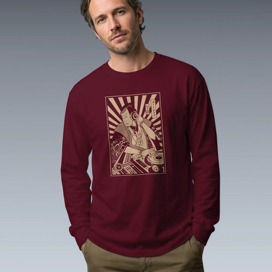 Samurai DJ 3 Turntable Music Ukiyo-e Unisex Long Sleeve Tee - Samurai Original