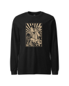 Samurai DJ 3 Turntable Music Ukiyo-e Unisex Long Sleeve Tee Black - Samurai Original