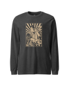 Samurai DJ 3 Turntable Music Ukiyo-e Unisex Long Sleeve Tee Dark Grey Heather - Samurai Original