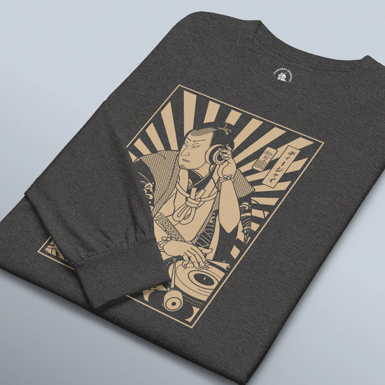 Samurai DJ 3 Turntable Music Ukiyo-e Unisex Long Sleeve Tee - Samurai Original