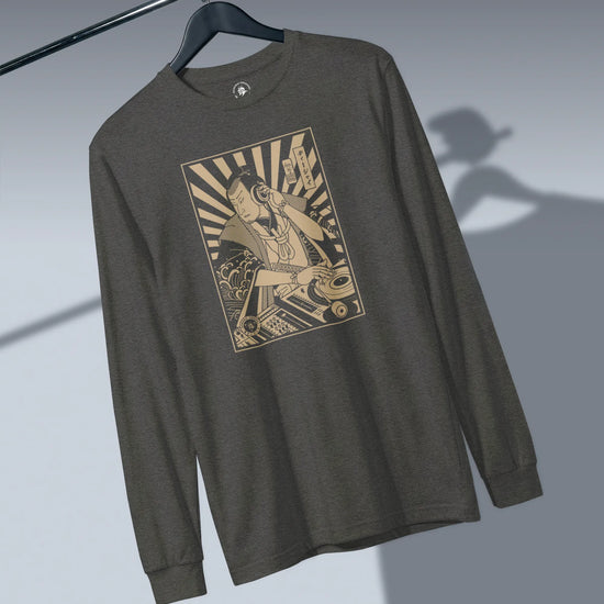 Samurai DJ 3 Turntable Music Ukiyo-e Unisex Long Sleeve Tee - Samurai Original