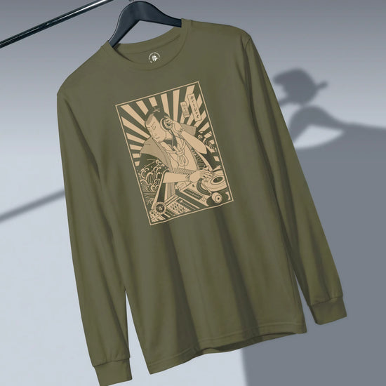 Samurai DJ 3 Turntable Music Ukiyo-e Unisex Long Sleeve Tee - Samurai Original