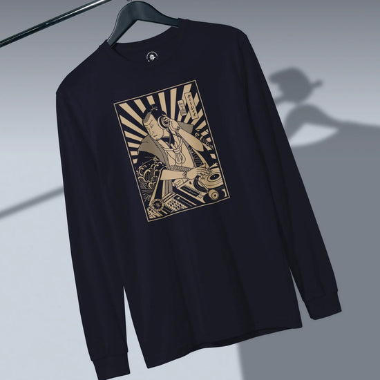 Samurai DJ 3 Turntable Music Ukiyo-e Unisex Long Sleeve Tee - Samurai Original