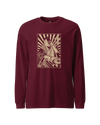 Samurai DJ 3 Turntable Music Ukiyo-e Unisex Long Sleeve Tee Maroon - Samurai Original