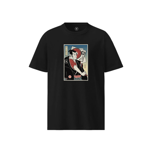 Samurai DJ  Music Ukiyo-e  Unisex organic t-shirt No.4