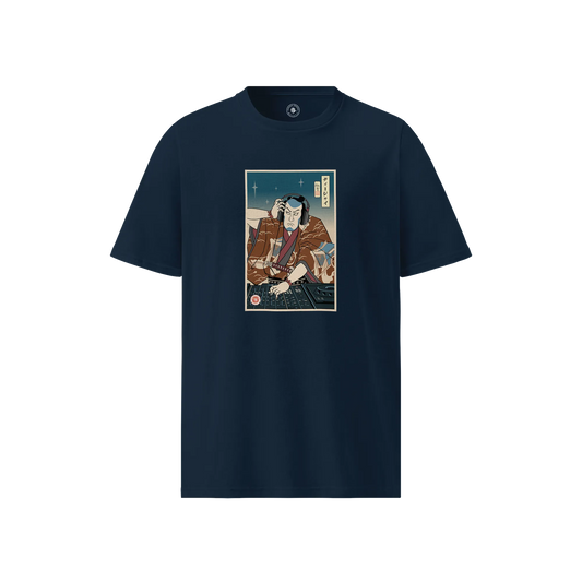 Samurai DJ Turntable Music Ukiyo-e Unisex organic t-shirt No.6
