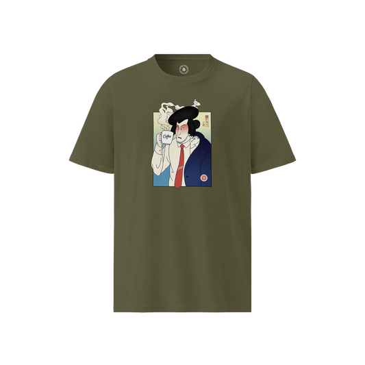 Samurai Drink Coffee Ukiyo-e Unisex organic t-shirt