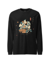 Samurai Drinks Beer Funny Ukiyo-e Unisex Long Sleeve Tee No.4 Black - Samurai Original