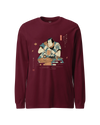 Samurai Drinks Beer Funny Ukiyo-e Unisex Long Sleeve Tee No.4 Maroon - Samurai Original