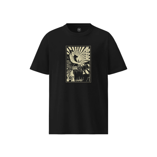 Samurai Drummer Percussion Music Ukiyo-e Unisex organic t-shirt No.2