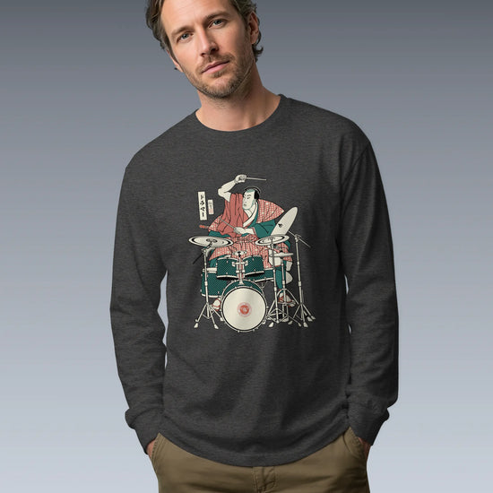 Samurai Drummer 3 Percussion Unisex Long Sleeve Tee - Samurai Original