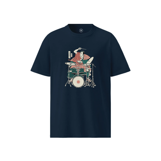 Samurai Drummer Percussion Music Ukiyo-eUnisex organic t-shirt No.3