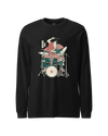 Samurai Drummer 3 Percussion Unisex Long Sleeve Tee Black - Samurai Original