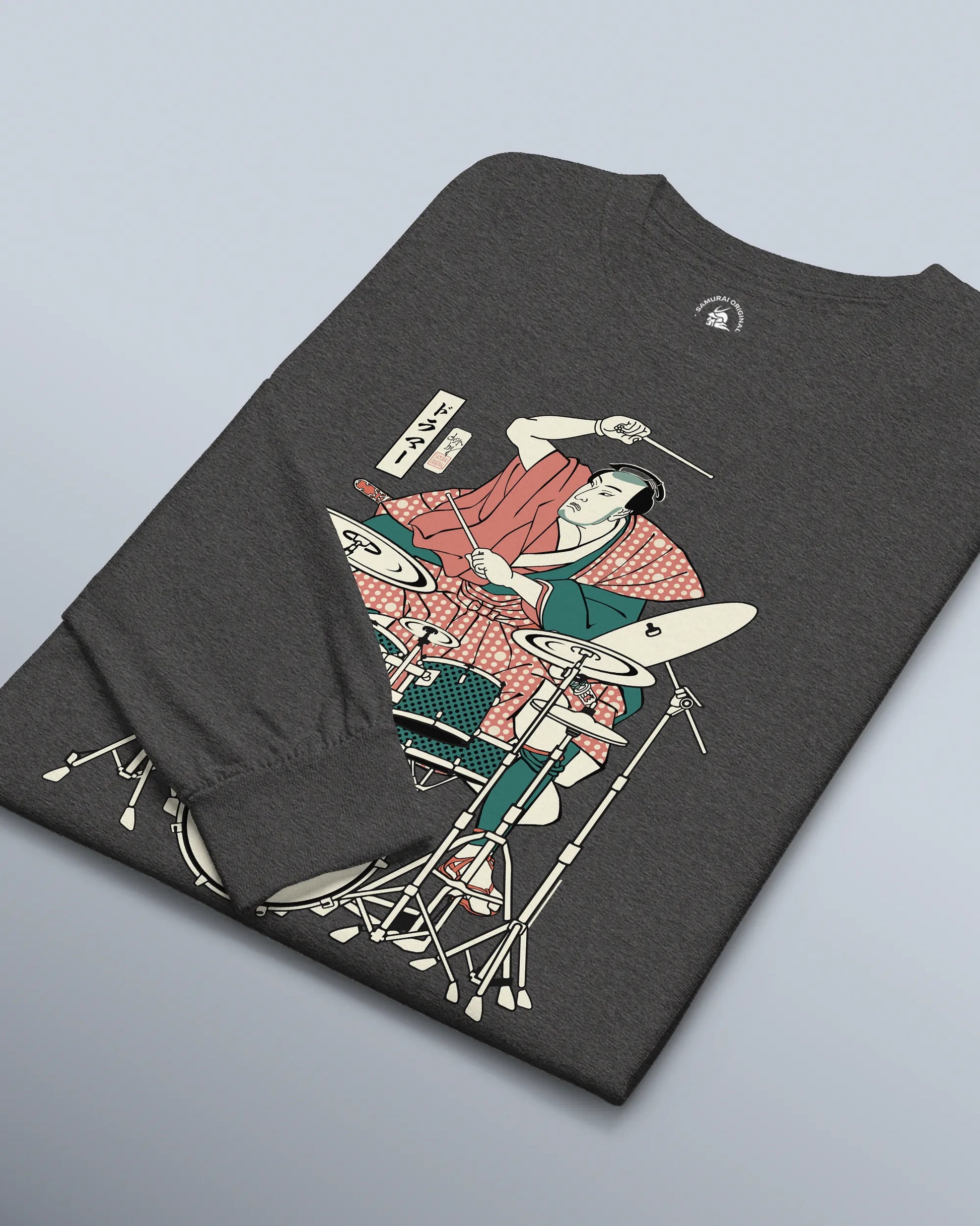 Samurai Drummer 3 Percussion Unisex Long Sleeve Tee - Samurai Original