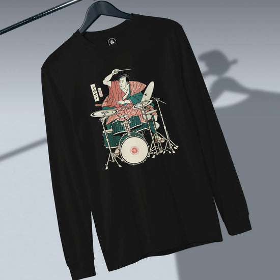 Samurai Drummer 3 Percussion Unisex Long Sleeve Tee - Samurai Original