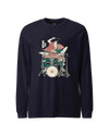Samurai Drummer 3 Percussion Unisex Long Sleeve Tee Navy - Samurai Original