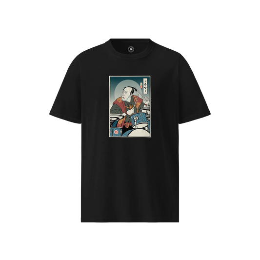 Samurai Drummer Percussion Music Ukiyo-e Unisex organic t-shirt No.4