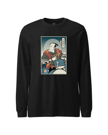 Samurai Drummer Percussion Music Ukiyo-e Unisex Long Sleeve Tee No.4
