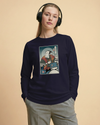 Samurai Drummer Percussion Music Ukiyo-e Unisex Long Sleeve Tee No.4