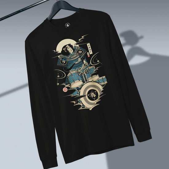 Samurai Drummer 6 Percussion Music Ukiyo-e Unisex Long Sleeve Tee - Samurai Original