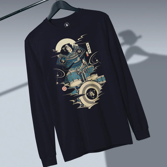 Samurai Drummer 6 Percussion Music Ukiyo-e Unisex Long Sleeve Tee - Samurai Original
