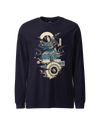 Samurai Drummer 6 Percussion Music Ukiyo-e Unisex Long Sleeve Tee Navy - Samurai Original