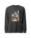Samurai Drummer Percussion Music Ukiyo-e Unisex Long Sleeve Tee Dark Grey Heather - Samurai Original