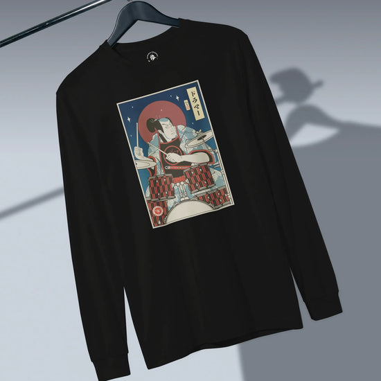 Samurai Drummer Percussion Music Ukiyo-e Unisex Long Sleeve Tee - Samurai Original