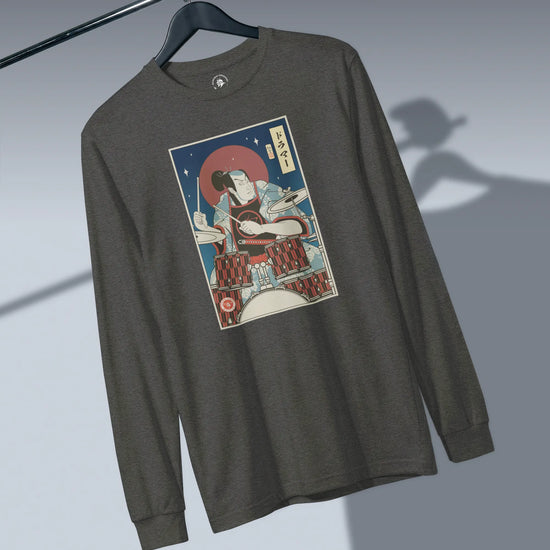 Samurai Drummer Percussion Music Ukiyo-e Unisex Long Sleeve Tee - Samurai Original