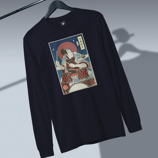 Samurai Drummer Percussion Music Ukiyo-e Unisex Long Sleeve Tee - Samurai Original