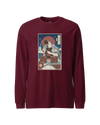 Samurai Drummer Percussion Music Ukiyo-e Unisex Long Sleeve Tee Maroon - Samurai Original