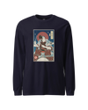 Samurai Drummer Percussion Music Ukiyo-e Unisex Long Sleeve Tee Navy - Samurai Original